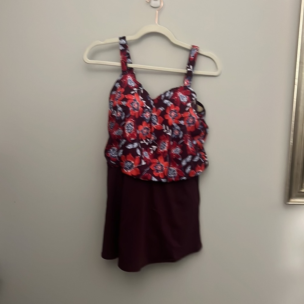 Denim and Co. beach, sweetheart swim dress - Picture 1 of 3